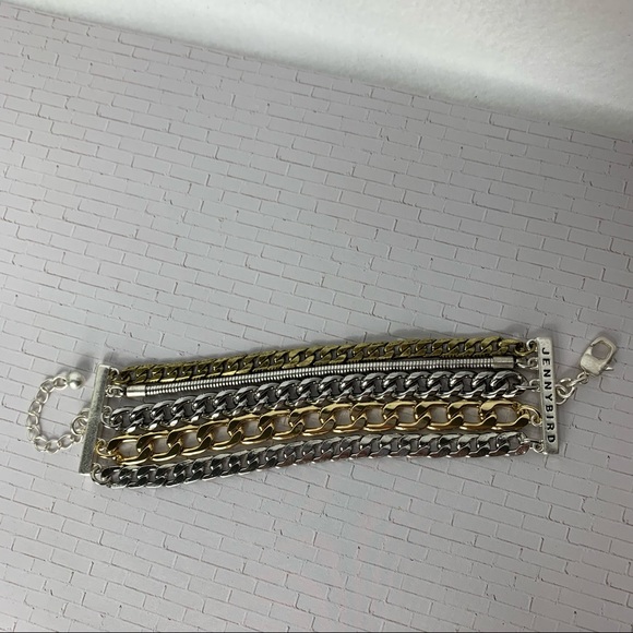 Jenny Bird Mixed Metal Cuff Bracelet 5 Strand - Picture 8 of 8